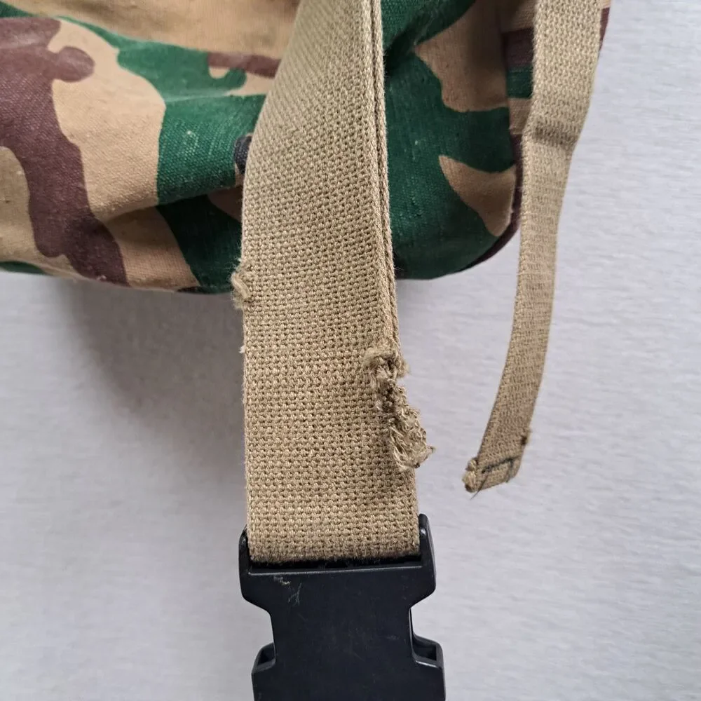Woodland Camo Canvas Rucksack Backpack Vintage Scout Patch Gorpcore Daypack